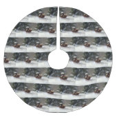 Shih Tzu Kerstsneeuw winter Kerstboom Rok (Voorkant)