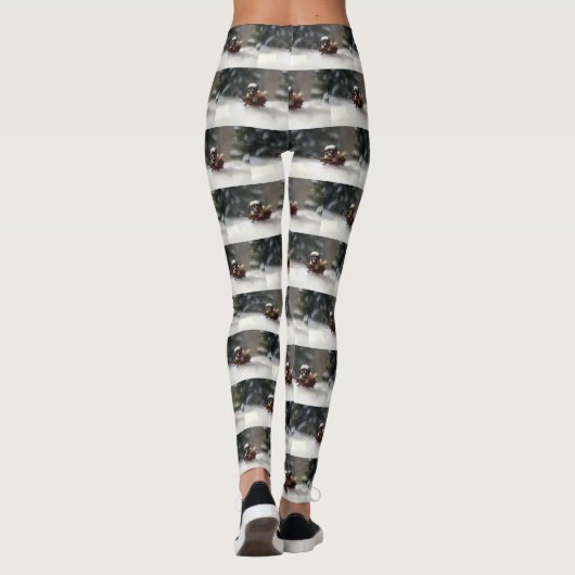 Shih Tzu Kerstsneeuw winter Leggings (Achterkant)