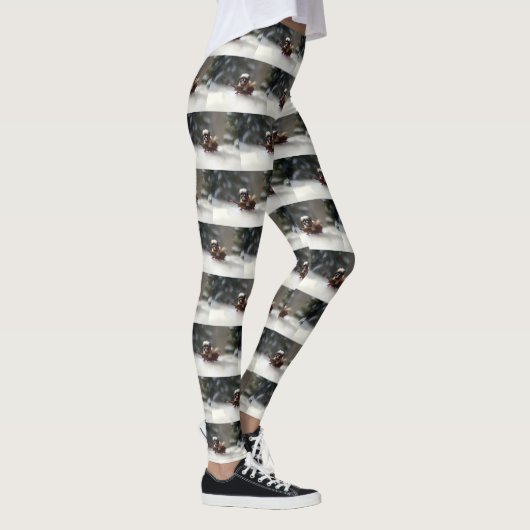 Shih Tzu Kerstsneeuw winter Leggings (Rechts)