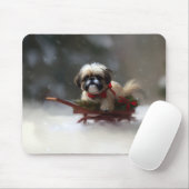 Shih Tzu Kerstsneeuw winter Muismat (Met muis)