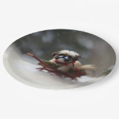 Shih Tzu Kerstsneeuw winter Papieren Bordje (Gekanteld)