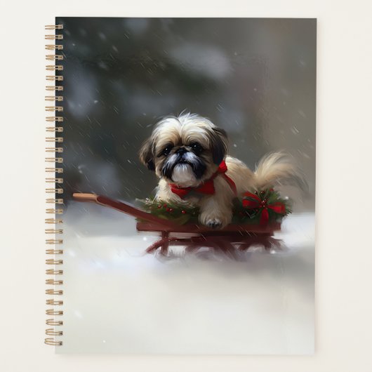 Shih Tzu Kerstsneeuw winter Planner (Voorkant)