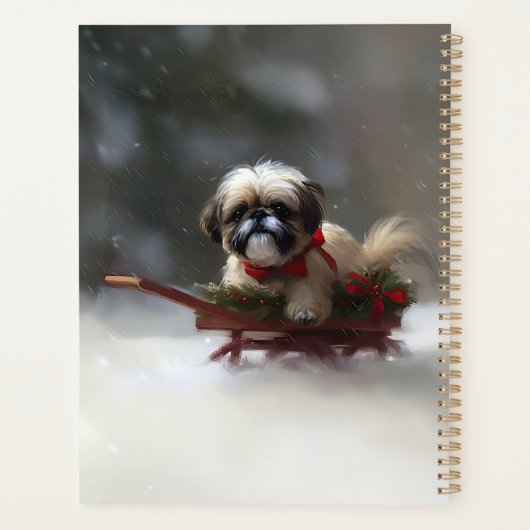 Shih Tzu Kerstsneeuw winter Planner (Achterkant)