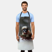 Shih Tzu Kerstsneeuw winter Schort (Gedragen)