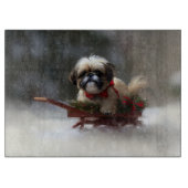 Shih Tzu Kerstsneeuw winter Snijplank (Voorkant)