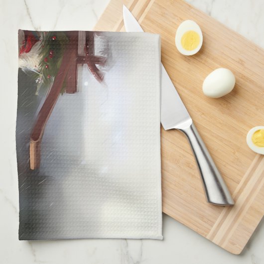 Shih Tzu Kerstsneeuw winter Theedoek (Quarter Fold)