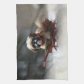 Shih Tzu Kerstsneeuw winter Theedoek (Verticaal)