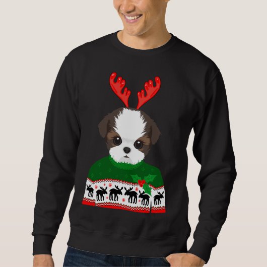 Shih Tzu Kerstvakantie Trui (Voorkant)