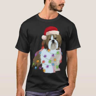 Shih Tzu Kerstverlichting Xmas Hondenliefhebber T-shirt