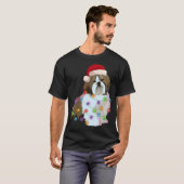 Shih Tzu Kerstverlichting Xmas Hondenliefhebber T-shirt (Voorkant volledig)