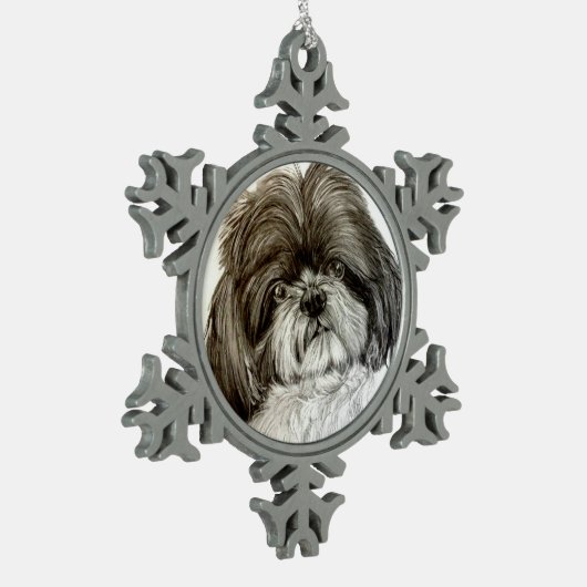 Shih Tzu kerstversiering door Carol Zeock Tin Sneeuwvlok Ornament (Links)