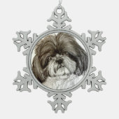 Shih Tzu kerstversiering door Carol Zeock Tin Sneeuwvlok Ornament (Voorkant)