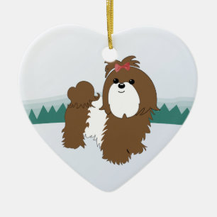 Shih Tzu kerstversiering Keramisch Ornament