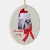 Shih Tzu kerstversiering Keramisch Ornament (Rechts)