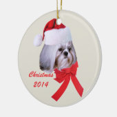 Shih Tzu kerstversiering Keramisch Ornament (Links)