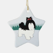Shih Tzu kerstversiering Keramisch Ornament (Rechts)