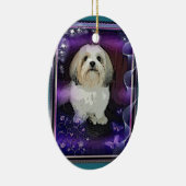 Shih Tzu kerstversiering Keramisch Ornament (Rechts)