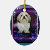 Shih Tzu kerstversiering Keramisch Ornament (Voorkant)
