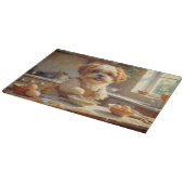 Shih Tzu Kookt in Keuken Snijplank (Hoek)