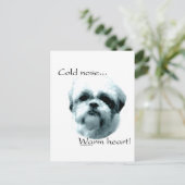 Shih Tzu koude neus warm hart Briefkaart (Staand voorkant)