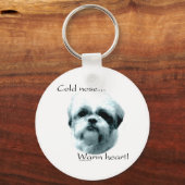 Shih Tzu koude neus, warm hart sleutelhanger (Voorkant)