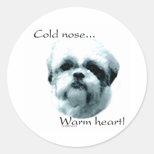 Shih Tzu Koude Neus Warm Hart - Sticker (Voorkant)