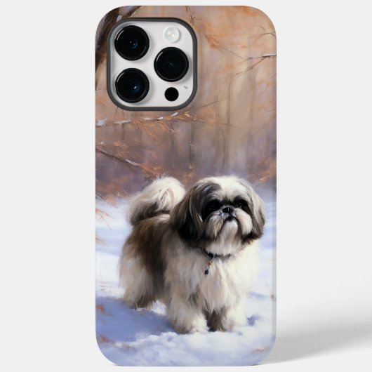 Shih Tzu Laat het sneeuwen Kerstmis Case-Mate iPhone Case (Achterkant)