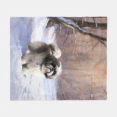 Shih Tzu Laat het Sneeuwen Kerstmis Fleece Deken (Voorkant (Horizontaal))
