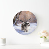 Shih Tzu Laat het sneeuwen Kerstmis Grote Klok (Huis)