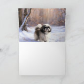 Shih Tzu Laat het Sneeuwen Kerstmis Kaart (Binnen)