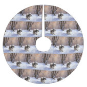 Shih Tzu Laat het sneeuwen Kerstmis Kerstboom Rok (Voorkant)