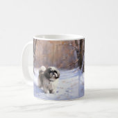 Shih Tzu Laat het sneeuwen Kerstmis Koffiemok (Voorkant links)