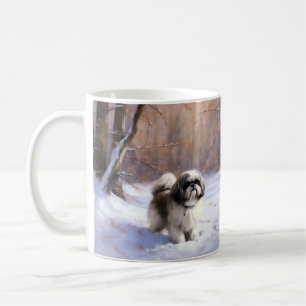 Shih Tzu Laat het sneeuwen Kerstmis Koffiemok