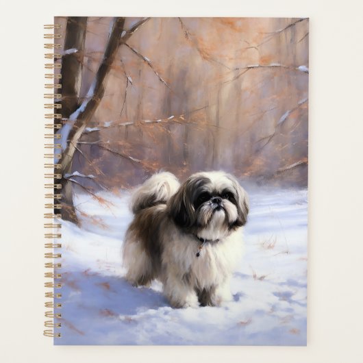 Shih Tzu Laat het sneeuwen Kerstmis Planner (Voorkant)