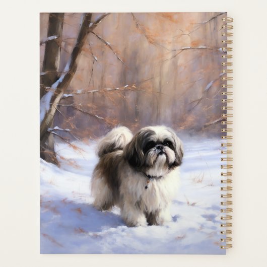 Shih Tzu Laat het sneeuwen Kerstmis Planner (Achterkant)