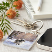 Shih Tzu Laat het sneeuwen Kerstmis Sleutelhanger (Voorkant Rechts)