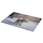 Shih Tzu Laat het sneeuwen Kerstmis Snijplank (Hoek)