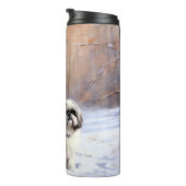 Shih Tzu Laat het sneeuwen Kerstmis Thermosbeker (Geroteerd rechts)