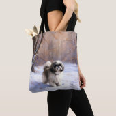 Shih Tzu Laat het sneeuwen Kerstmis Tote Bag (Dichtbij)