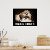 Shih tzu laughing smile customize photo text  poster (Keuken)