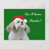 Shih Tzu let op Kerstman Feestdagenkaart (Voorkant)