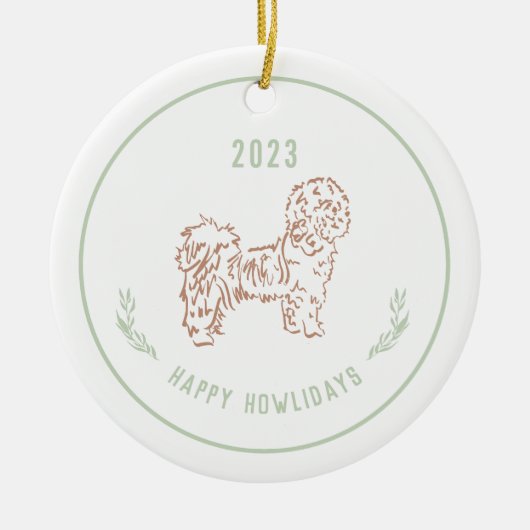 Shih Tzu, Lhasa Apso Hondenvakantie Ornament (Voorkant)