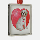Shih Tzu/Lhasa Apso Valentijnsdag Metalen Ornament (Rechts)