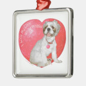 Shih Tzu/Lhasa Apso Valentijnsdag Metalen Ornament (Links)