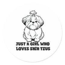 Shih Tzu-liefhebster meisje – Cartoon-hondontwerp