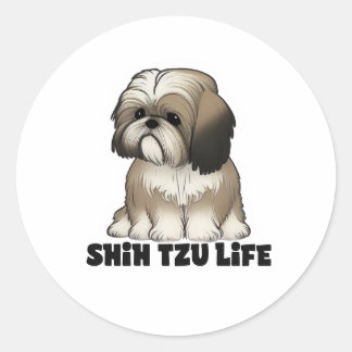 Shih Tzu Life - Cute Dog Illustration Ronde Sticker
