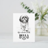 Shih Tzu Life is beter met aangepaste hondennaam Briefkaart (Staand voorkant)