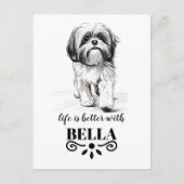 Shih Tzu Life is beter met aangepaste hondennaam Briefkaart (Voorkant)
