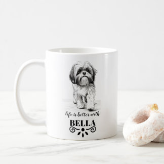 Shih Tzu Life is beter met aangepaste hondennaam Koffiemok