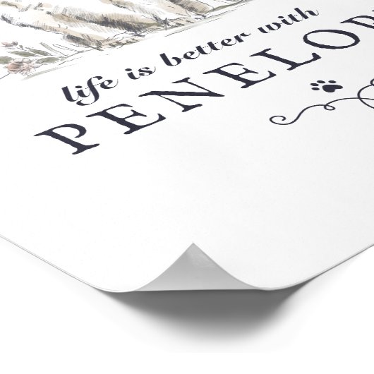 Shih Tzu Life Is Better With Custom Dog Name Poster (Hoek)